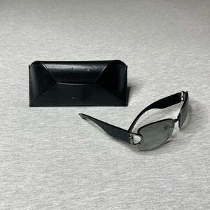 Christian Dior Women's Black & Green Gradient Wrap Belt Buckle Logo Sunglasses